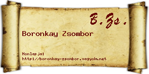Boronkay Zsombor névjegykártya